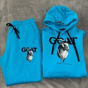 Blue GOAT Hoodie and Sweatpants Set size XL women’s